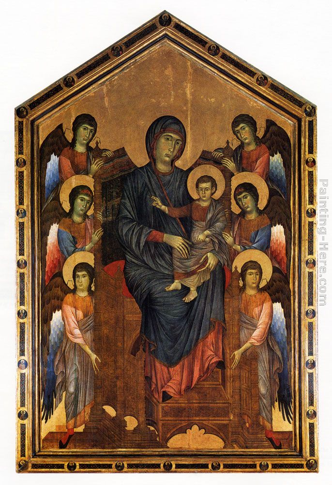 The Virgin And Child In Majesty Surrounded By Six Angels painting - Giovanni Cimabue The Virgin And Child In Majesty Surrounded By Six Angels art painting